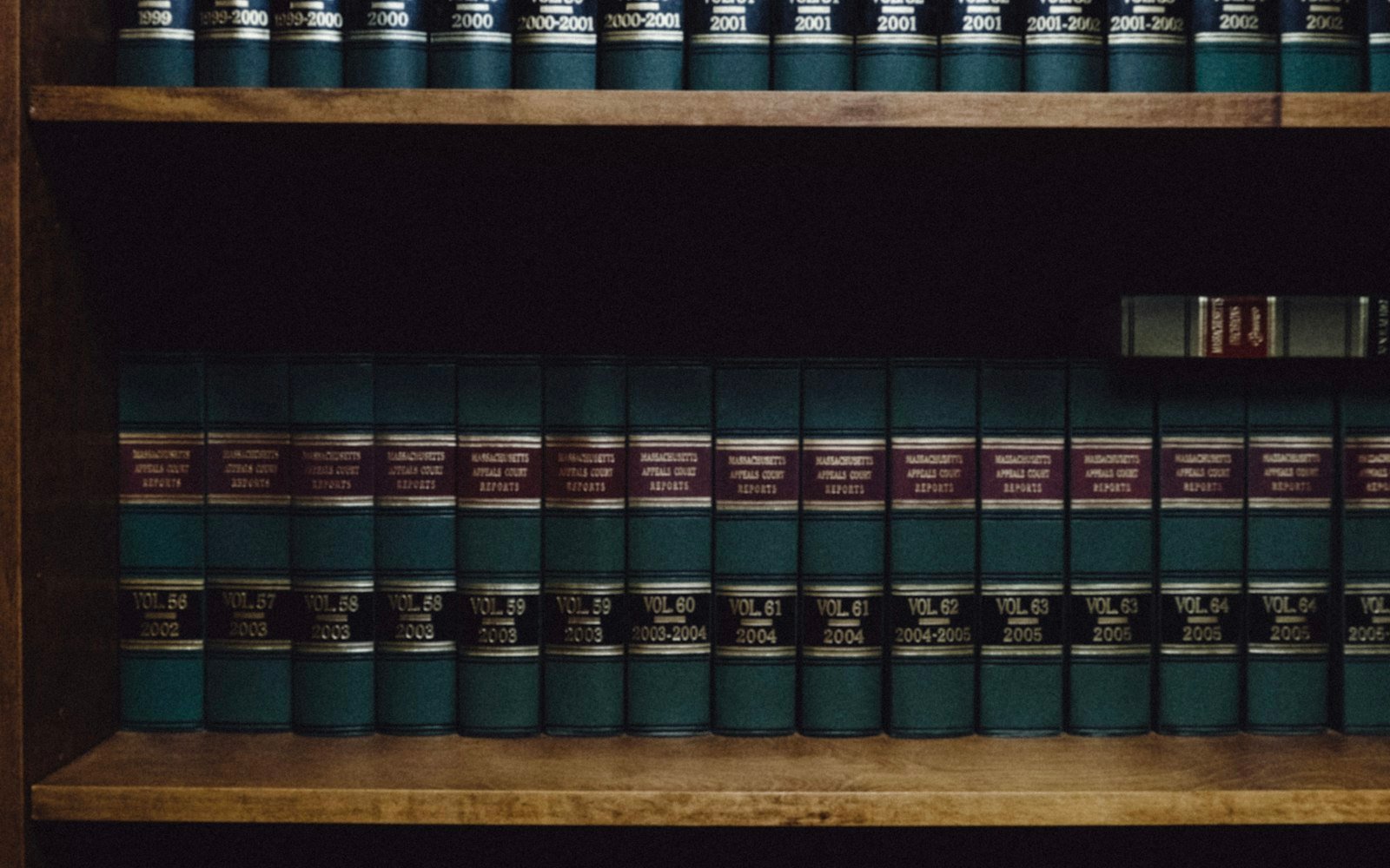 Law books on a shelf
